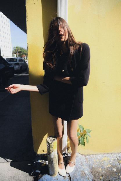DOUBLE BREASTED KNIT COAT