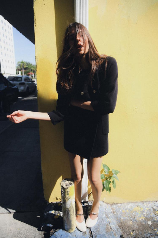 DOUBLE BREASTED KNIT COAT